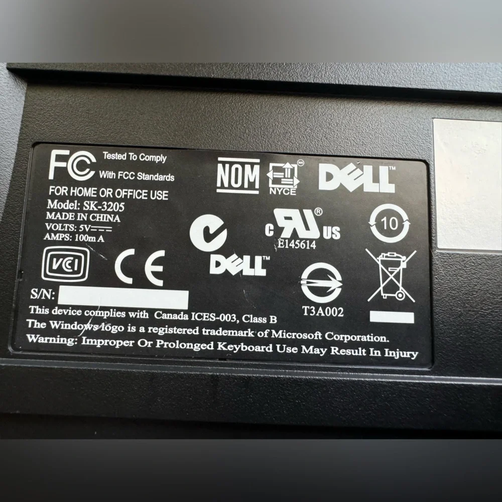 Dell SK-3205 Wired Keyboard with smart card reader
